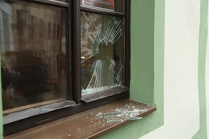 A2B Glass are able to board up broken windows while they are being repaired in Warfield.